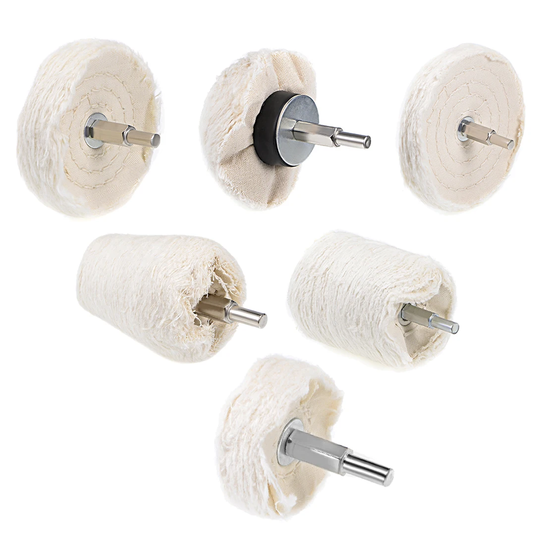 

uxcell 6 Pcs 3-Inch 4-Inch Buffing Polishing Wheel Cotton with 1/4-inch Handle for Manifold Aluminum Stainless Steel Chrome