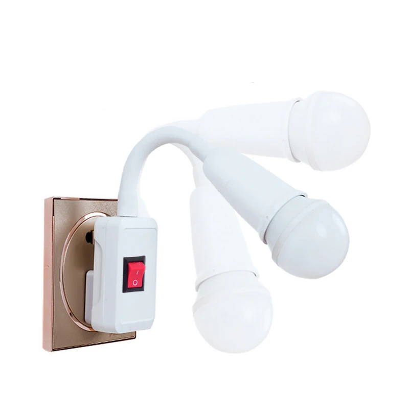 

E27 Lamp Socket Holder 360degree Adjustable Led Bulb Converter with Switch