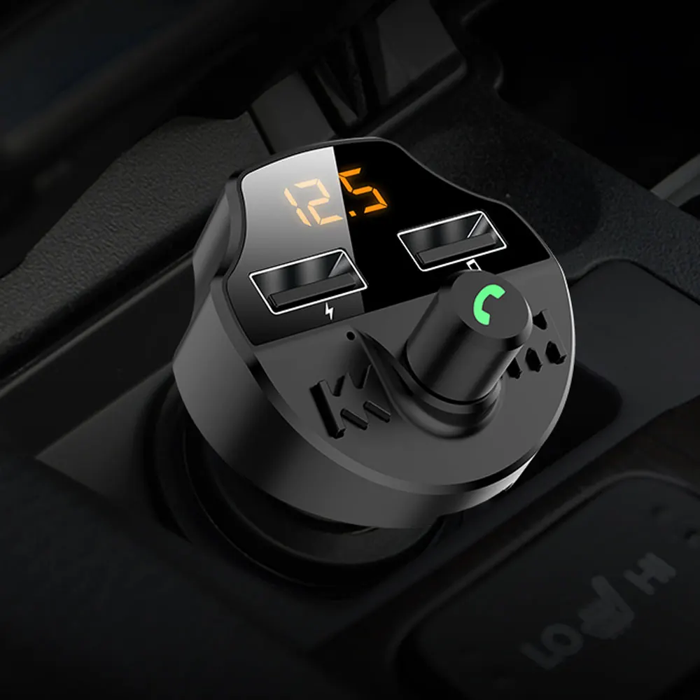 Fm передатчик модулятор Bluetooth 5 0 адаптер батарея напряжение автомобильный