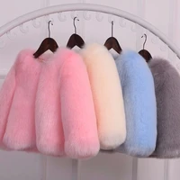 2021 autumn winter girls fur jacket for children tops clothes new baby kids jackets warm thick coat girls faux fur outwear d277