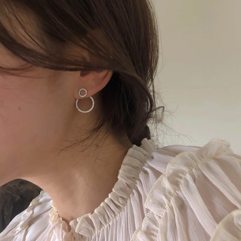 

Back Circle Stud Earrings For Women 2021 New Jewelry Delicate Earings Wholesale jewelry earring gothic earrings set