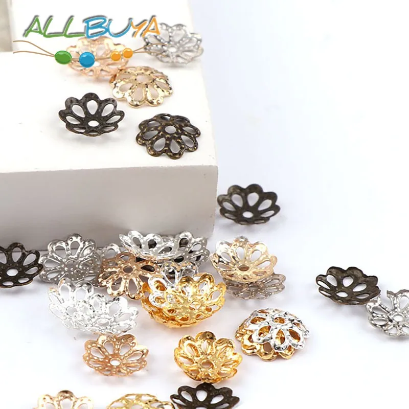 Шапочки для бусин в форме лепестков цветов разделители золотого цвета