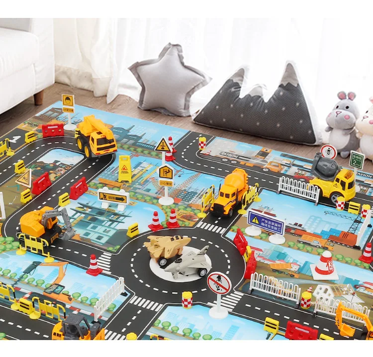 130*100 водонепроницаемая карта городской дорожный Лес игровой коврик городская