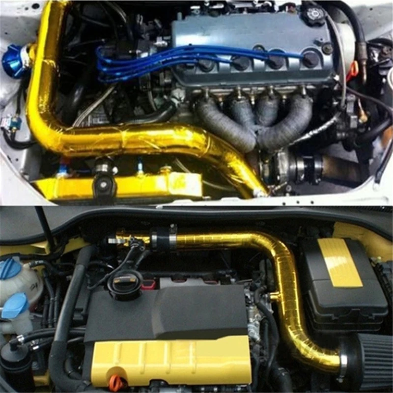 2 дюйма * 5 м Автомобильная отражающая Золотая фольга изоляционная термолента