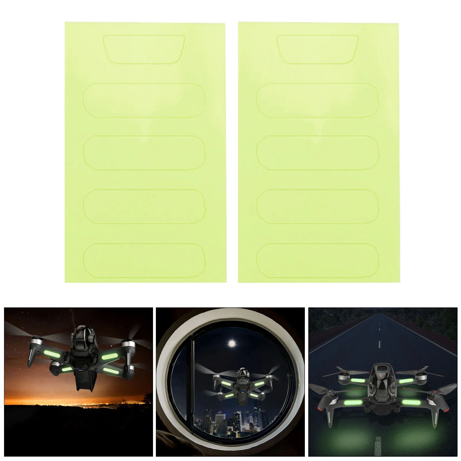 

2x Fluorescent Sticker Mini Luminous Decals Night Light Drone For DJI FPV RC Drone