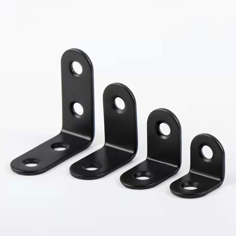

10 pcs Black Connector Type L 90 Degree Angle Fastener Triangle Corner Bracket