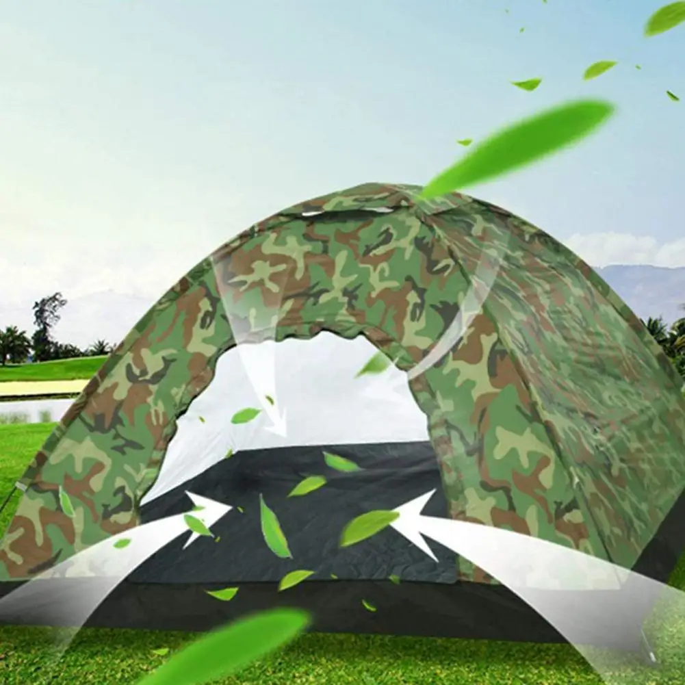

Двухместная Однослойная камуфляжная Ультралегкая палатка для альпинизма, рыбалки, пляжа, водонепроницаемая портативная палатка для кемпи...