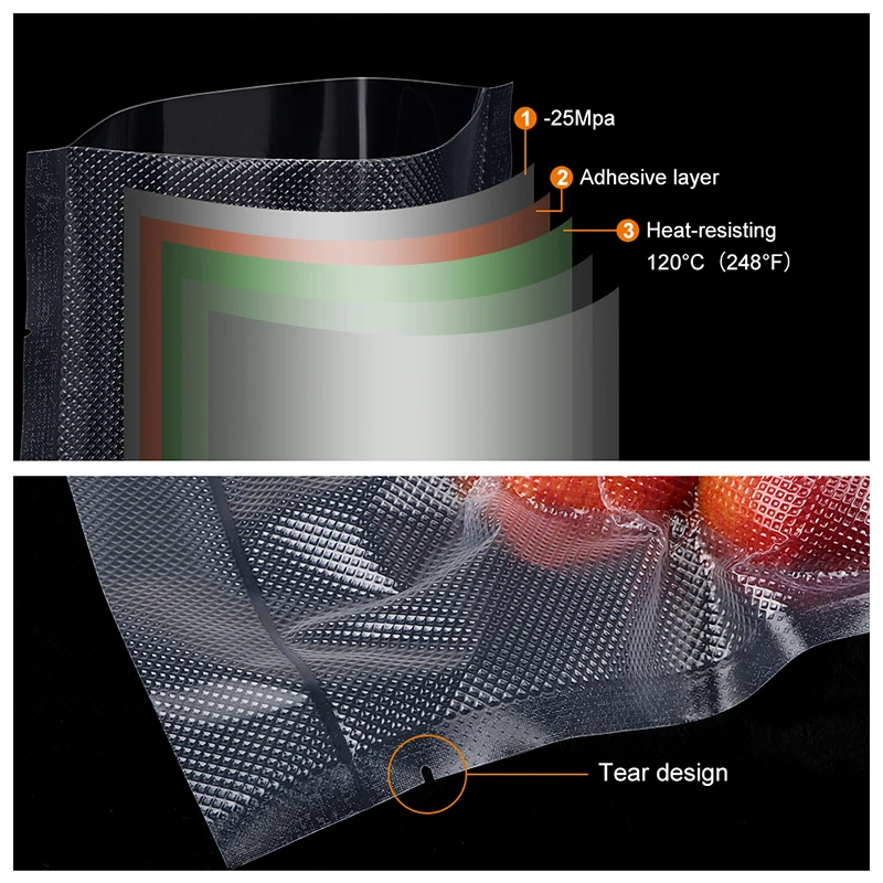 Лучший рулонный вакуумный упаковщик сумка для хранения продуктов 12 15 20 25x500 см