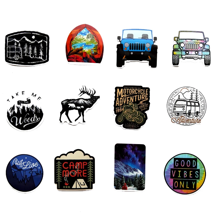 66 шт. походная наклейка с пейзажем для путешествий водонепроницаемая автомобиля