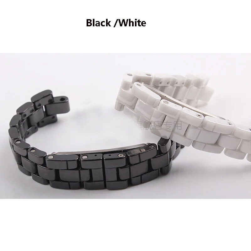 High Quality Pearl Ceramic Watchband for men and women Replacement Watch Strap for J12 Couple convex  end watch band 16mm 19mm
