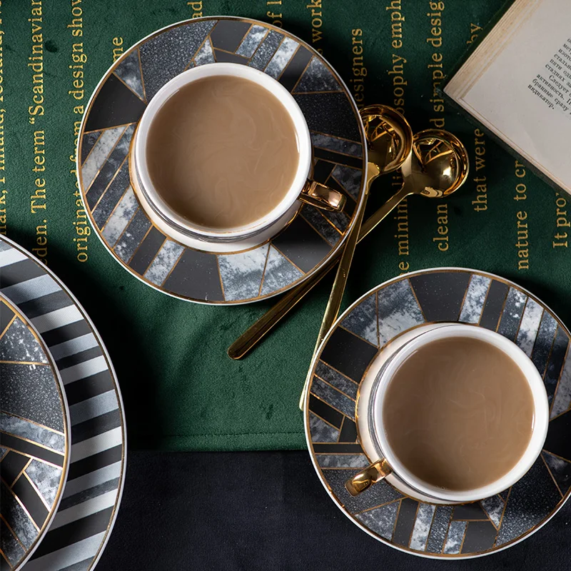 Роскошная кофейная чашка и блюдце в скандинавском стиле керамический чайный