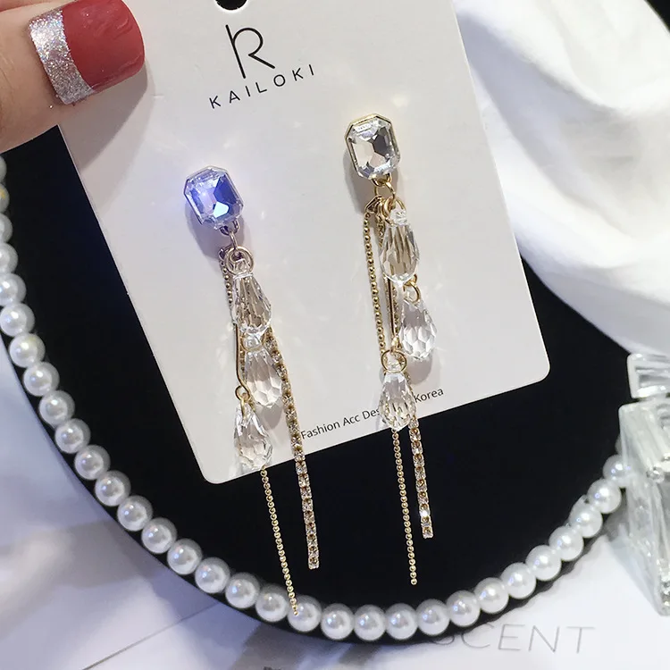 Корейские темпераментные маленькие свежие Прозрачные Серьги-кисточки в виде