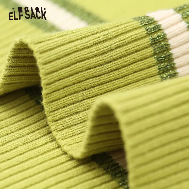 Женский трикотажный жилет ELFSACK зеленый Однотонный свитер с вышивкой тигра