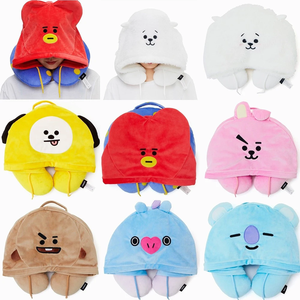 

Kpop Star Cartoon Image Plush Toy Pillow Hooded Neck Animal Rabbit Stuffed Doll Dog â€‹â€‹Heart Sheep Napping Pillow Fans Gift
