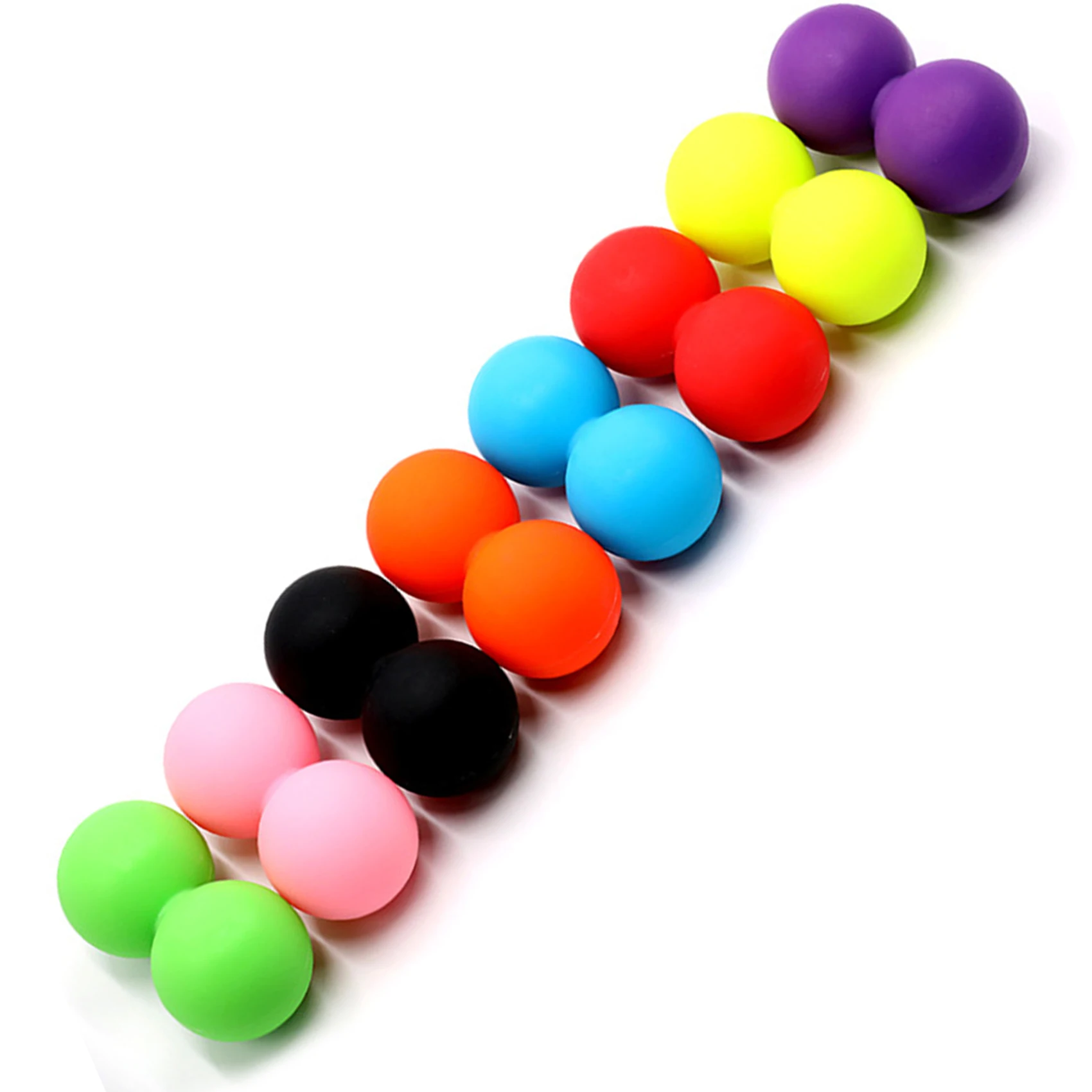 

Double Lacrosse Ball Massage Ball Set Solid Silica Gel Trigger Point Ball for Body Therapy, Myofascial Release, Yoga, Back Pain