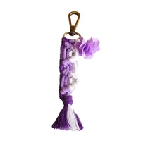 boho new design handmade macrame tassel mermaid keychains women bag accessories key ring birthday gifts