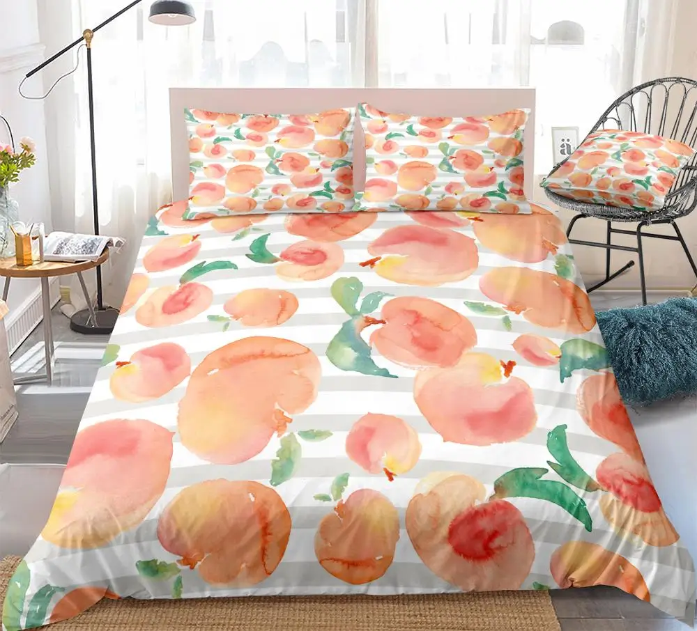Набор пододеяльников розового персикового цвета Комплект постельного белья с