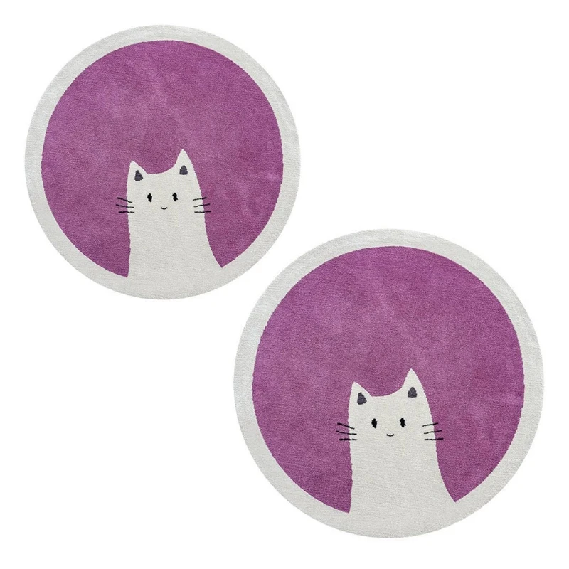 

Baby Play Mat Crawling Carpet Kids Room Floor Rug Round Cartoon Cat Printed Game Pad Playmat Children Bedroom Nursery Decoration