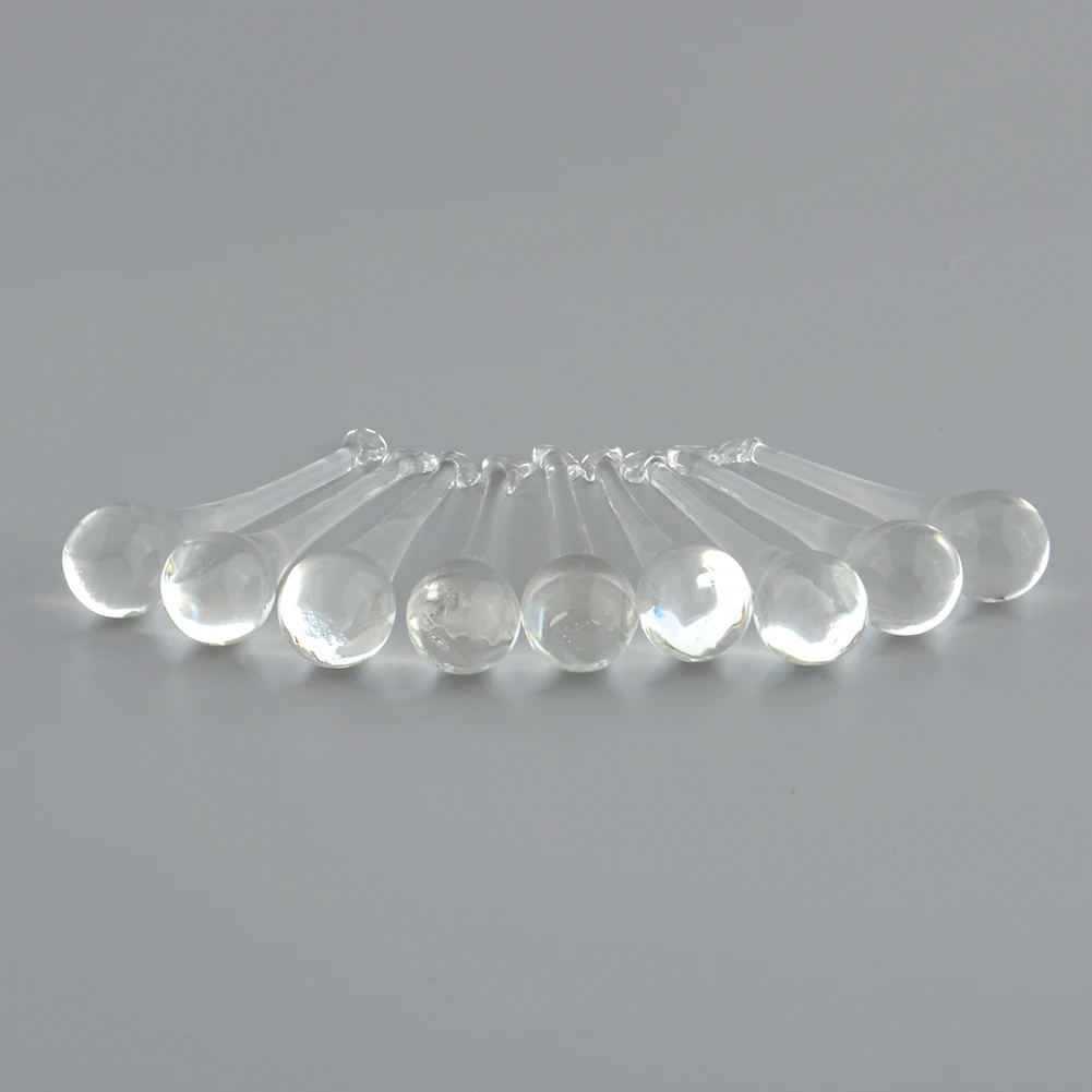 10x Chandelier Lamp Light Drop Pendant Parts Clear Crystal Prisms Home Decor