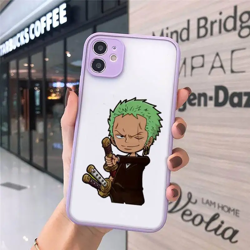 

Luffy Zoro Phone Cases Matte Transparent for iPhone 7 8 11 12 s mini pro X XS XR MAX Plus cover funda