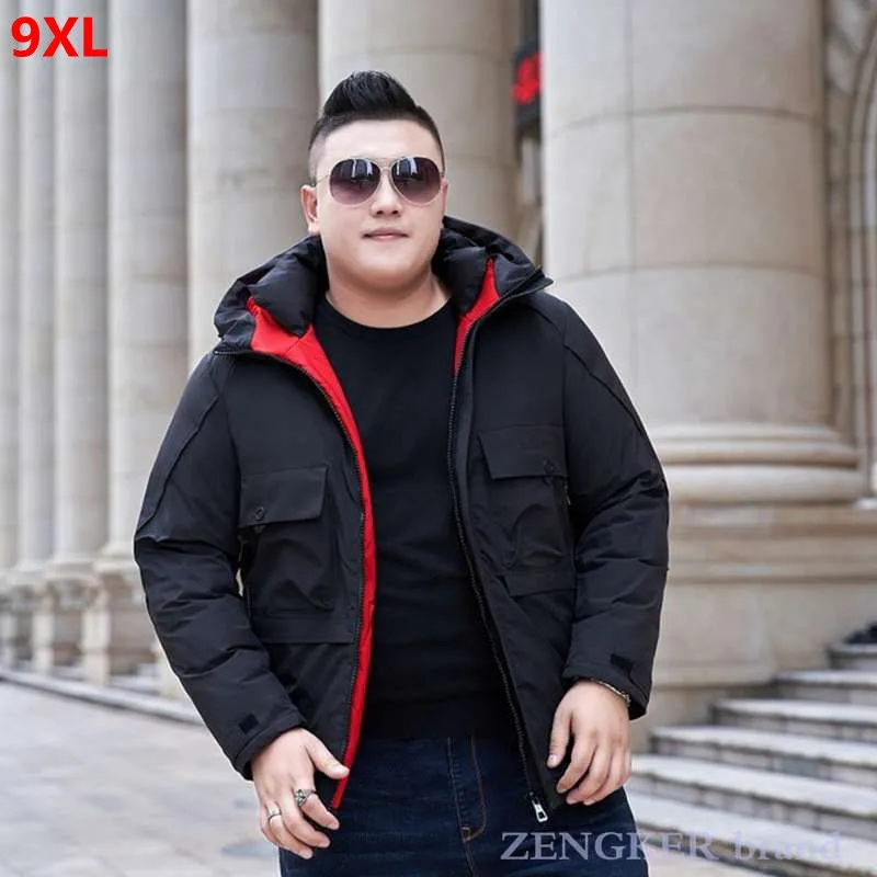 Для Мужчин's зимняя куртка Модные средней длины стеганая размера плюс большие