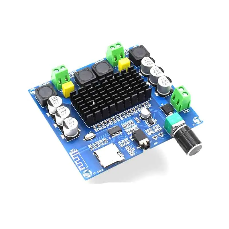 KYYSLB DC12~ 30 в 100 Вт* 2.05.0 усилительная плата Bluetooth TDA7498 XH-A105 цифровой усилитель плата поддержка AUX бортового потенциометра - Цвет: Синий