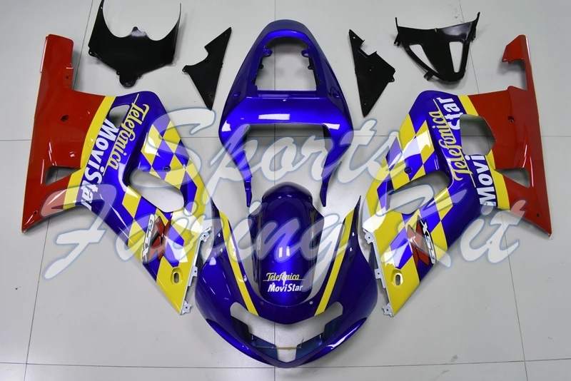 Наборы корпуса для GSX R 600 750 1000 2000 2003 K1 2 Синий Красный Желтый Пластиковые