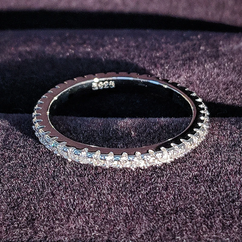 

Moonso 2019 fashion Silver eternity Band Ring Wedding Engagement smallesFinger for Women tail nail Ring Band wholesale R1090AF