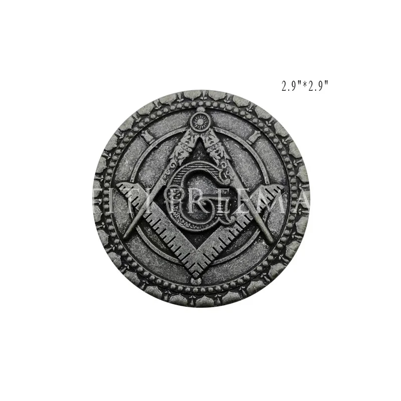 Masonic masonry round Metal sticker Luggage decoration sticker Car truck multi motorcycle decal badge sticker with red adhesive