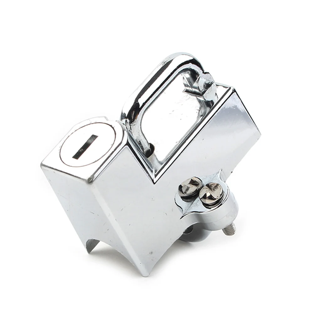 

Chrome CNC Motorcycle Helmet Lock w/ Keys Set For Harley Davidson Softail Road King Fat Boy with 7/8"- 1 1/4" bar