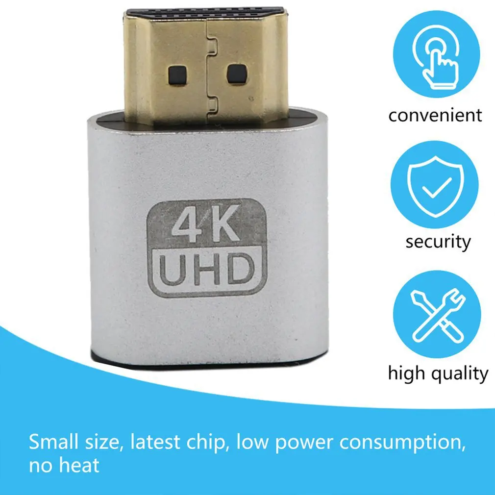 

HDMI-compatible Virtual Display 4K DDC EDID Dummy Plug EDID Display Emulator Adapter Support 1920x1080P For Video