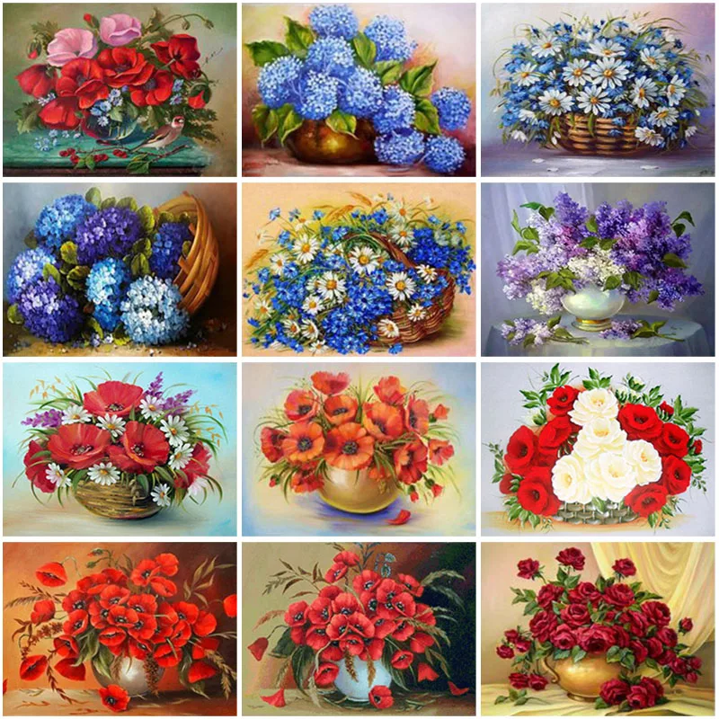 

5D DIY Diamond Painting Flower Cross Stitch Kit Mosaic Diamond Embroidery Rose Full Square Drill Home Decoration Wall Art Gift