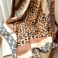 new fashion sense small square scarf female leopard printed multifunctional decorative summer sunscreen scarf headband tyin