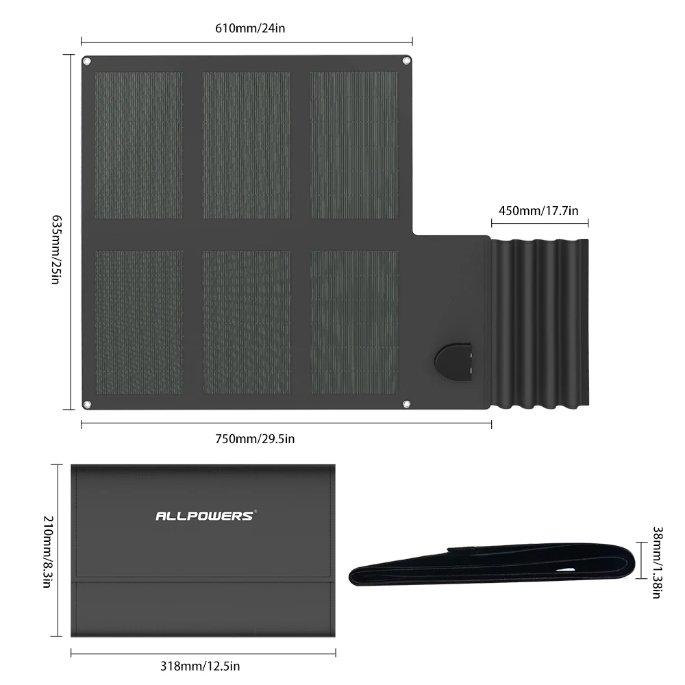 Новейшие складные солнечные зарядные устройства ALLPOWERS гибкие свернутые для