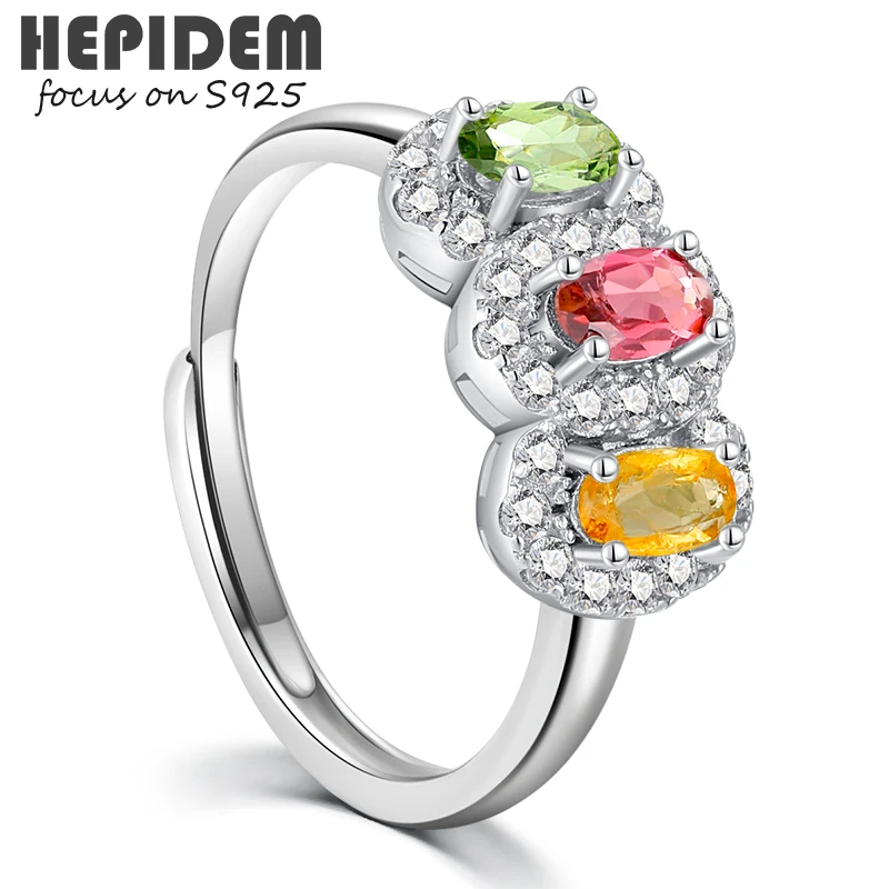 

HEPIDEM 100% Tourmaline 925 Sterling Silver Rings 2022 New Trend Women Rubellite Stone Gem Gemstones Gift S925 Fine Jewelry 3023
