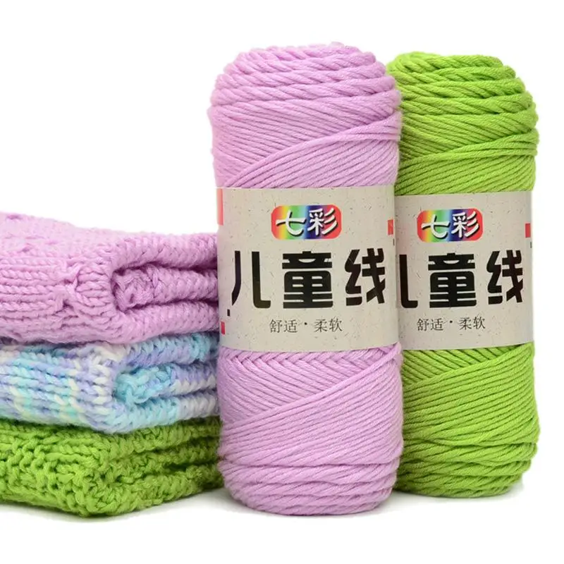 

50g Hand-woven Cotton Yarn Soft Crochet Yarn Children's Hand Knitting Warm Sweater Sofa Cushion Scarf DIY Garment accessories