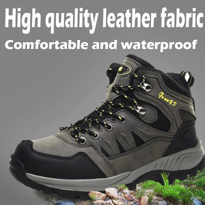 Brand Mens Hiking Shoes Outdoor Waterproof Non-slip Hiking Boots Sports Camping Trekking Sneakers Male Mountain Shoes Work Boots