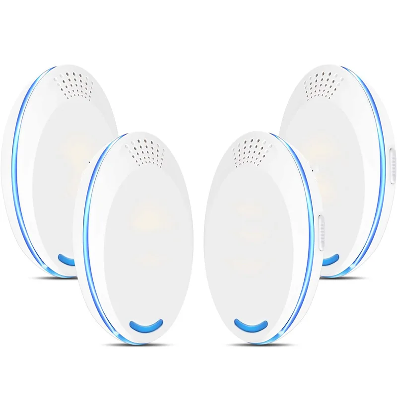 

4 Pcs Ultrasonic Pest Repeller Device Pest Repellent Spider Repellent Reject for Mice Mosquito Rodents Insects US Plug