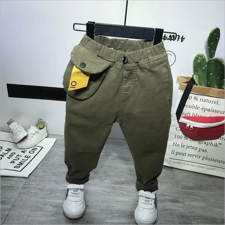 Брюки карго для мальчиков на весну и осень Детские повседневные спортивные штаны