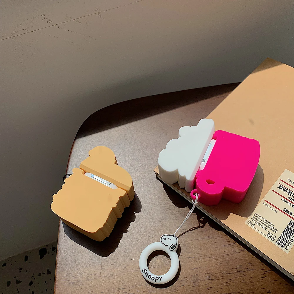 Силиконовый чехол для наушников Apple AirPods с милым 3D изображением гамбургера Шарли пива Snoopy