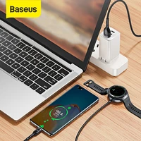 baseus 40w 2 in 1 usb type c cable with watch charging dock for huawei p40 watch gt fast charging data cable for samsung xiaomi