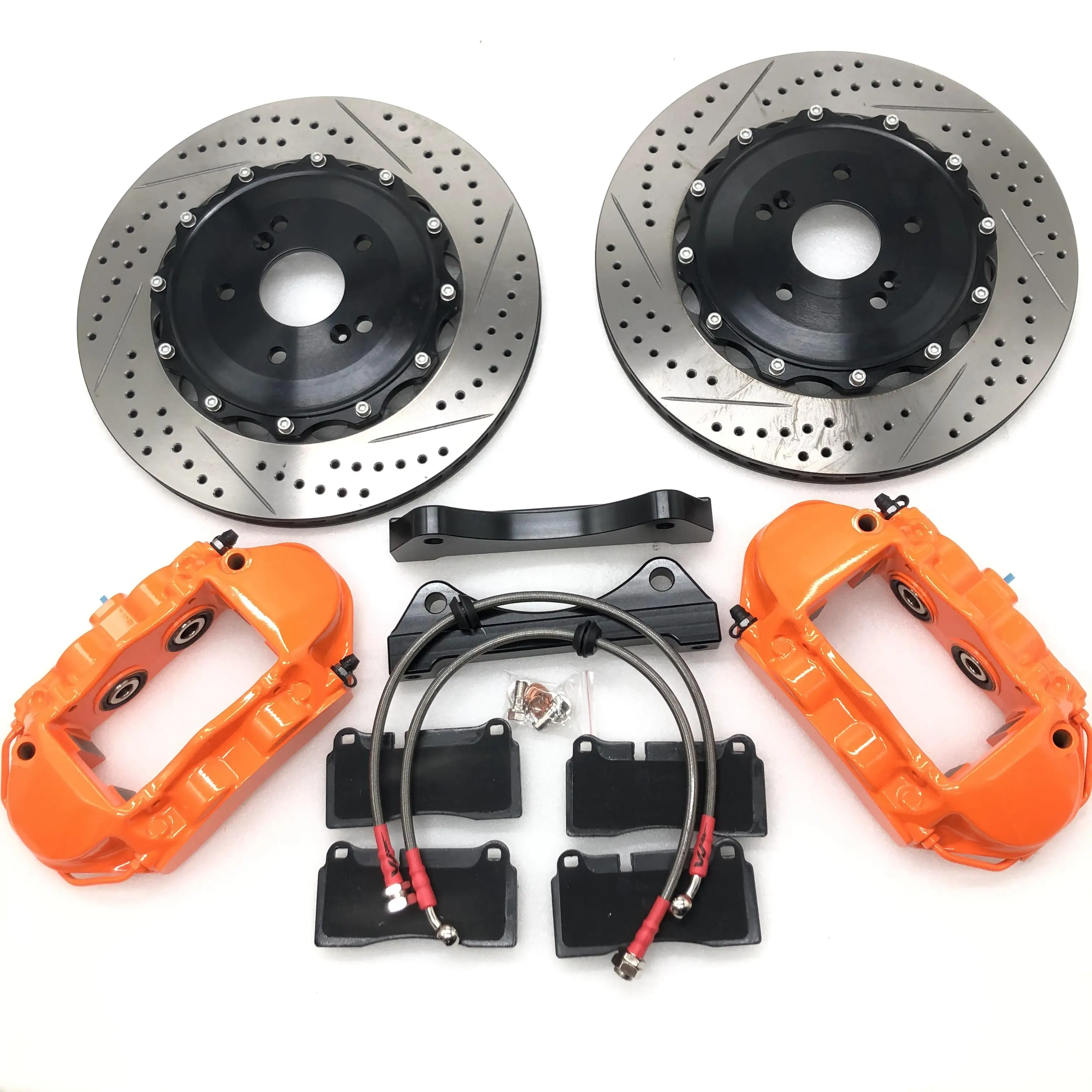 

Jekit Rear Brake System GT4 Orange Color 4 Pots Caliper 355*28mm Drilled Slot Disc Rotor For E90 E92 E91 E93 Front wheel