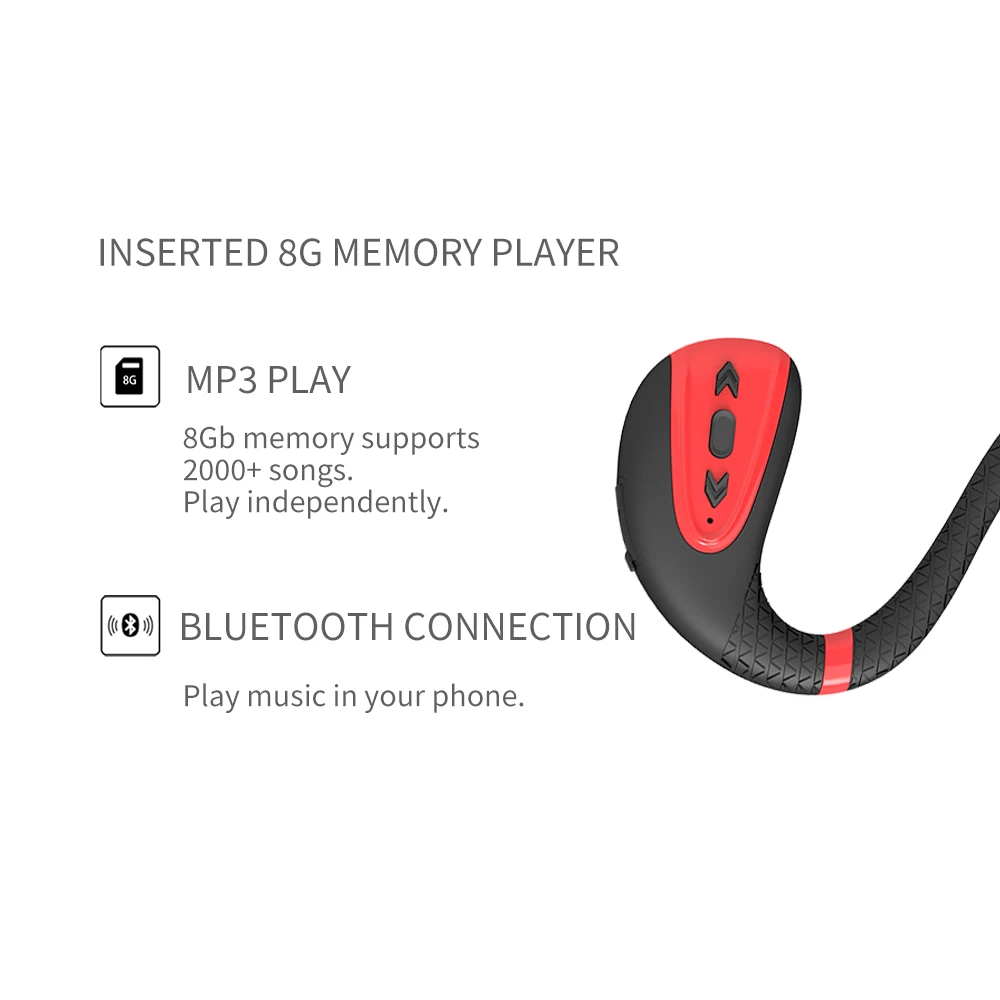 HIFI MP3 плеер с костной проводимостью 8G водонепроницаемые спортивные наушники для