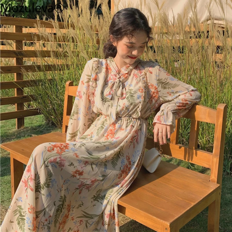 Женское шифоновое платье Mozuleva приталенное средней длины с цветочным принтом