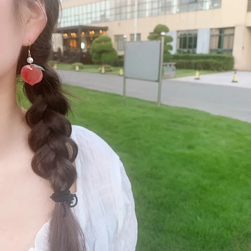 1 партия/уп. серьги из персиковой смолы в форме сердца характерные простые