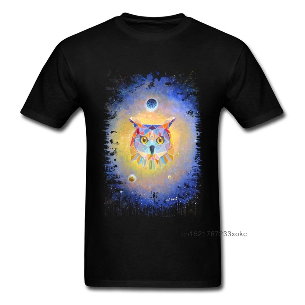 Геометрические топы с совой Мужская футболка принтом футболки художественный