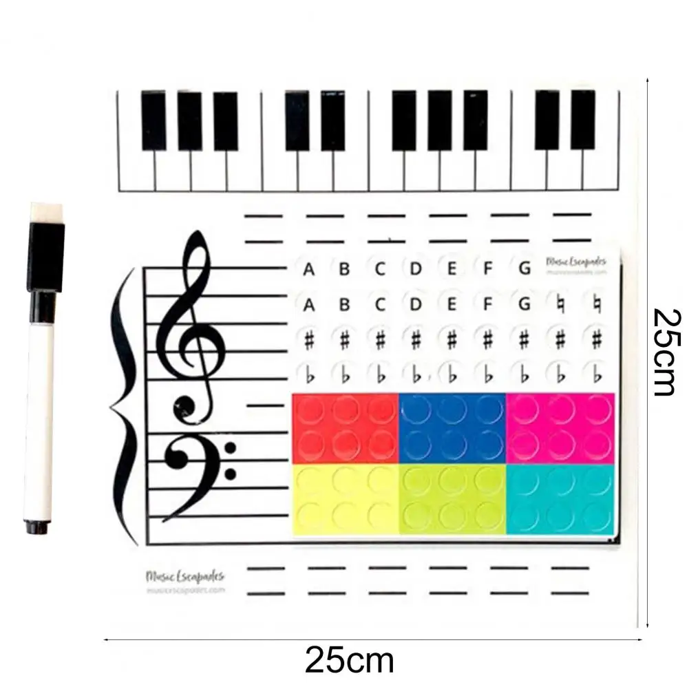 1 Set Magnetic Music Staff Board Erasable Paper Enjoyable Musical Theory Instruction Kids Whiteboard Toy | Канцтовары для офиса и