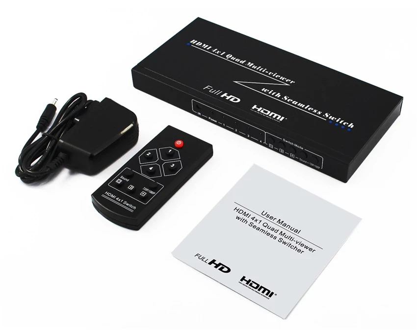 HDMI 4X1 Quad мульти-просмотр бесшовный переключатель экрана в режиме реального