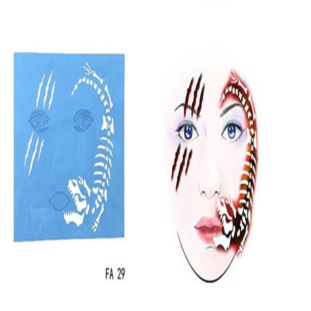 7 шт./компл. трафарет под краску для лица многоразовые шаблоны глаз разные дизайн