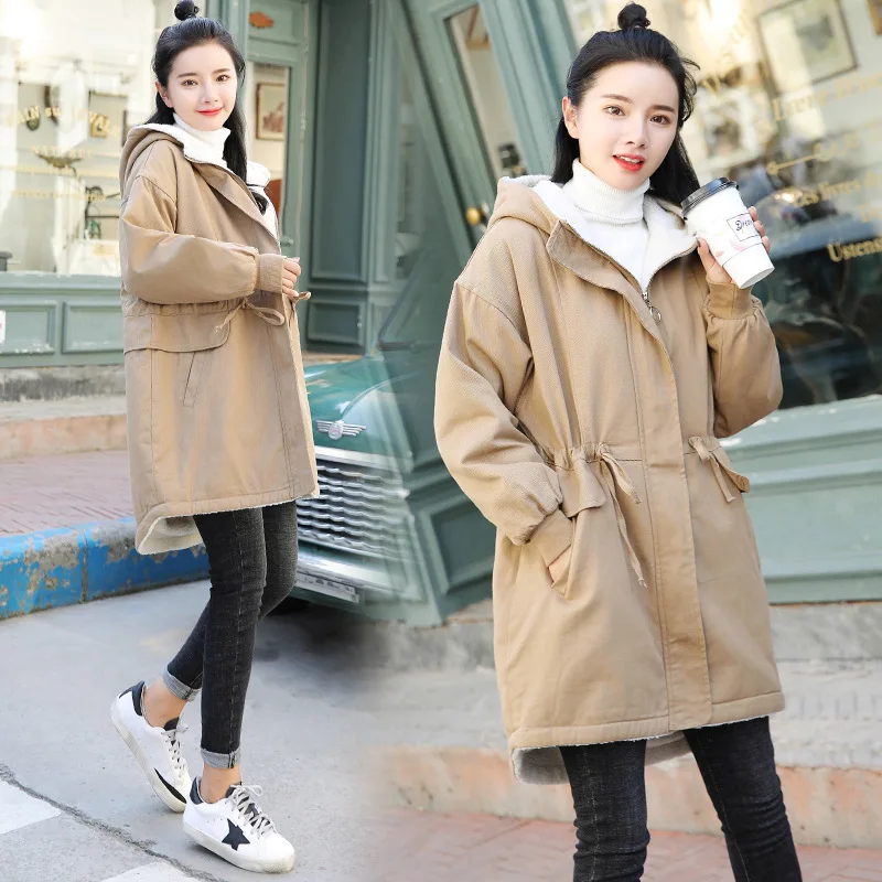 10 градусов Цельсия зимняя корейская мода для беременных пальто с хлопковой подкладкой Свободная верхняя одежда для беременных женщин куртки для беременных